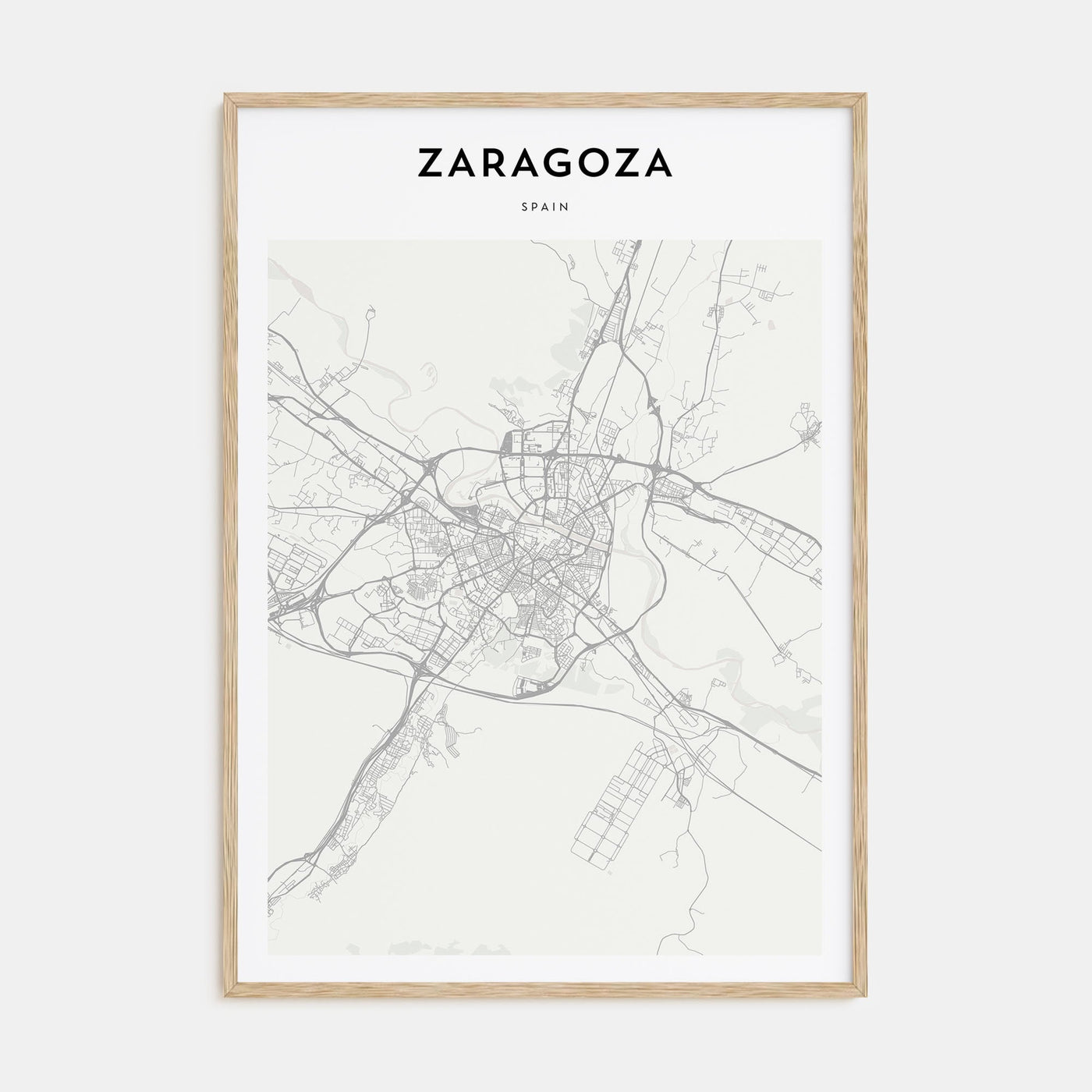 Zaragoza Map Portrait Poster