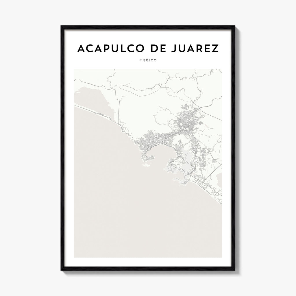 Acapulco De Juarez Map Poster