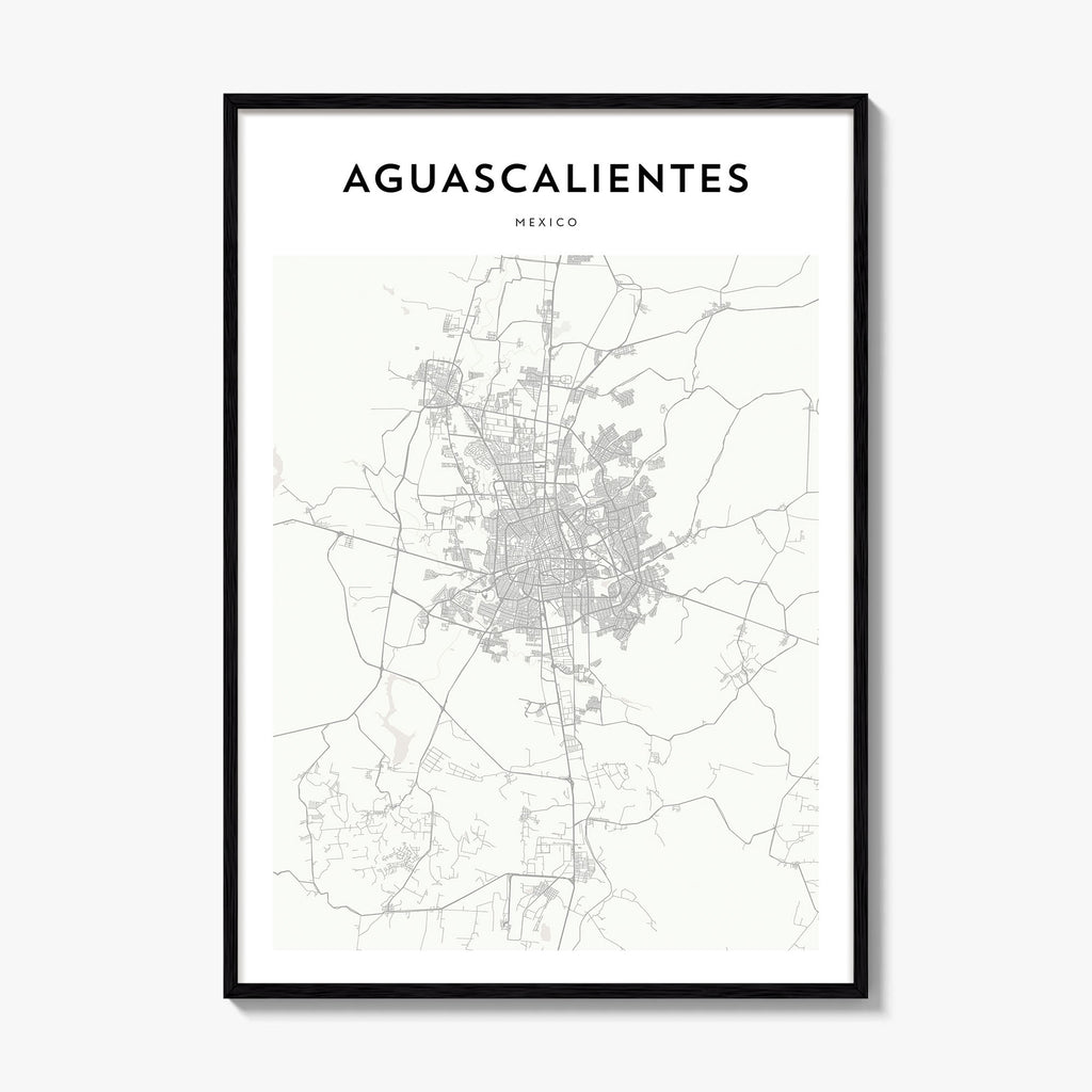 Aguascalientes Map Poster