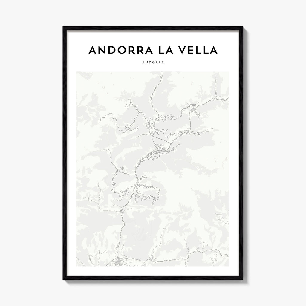 Andorra La Vella Map Poster