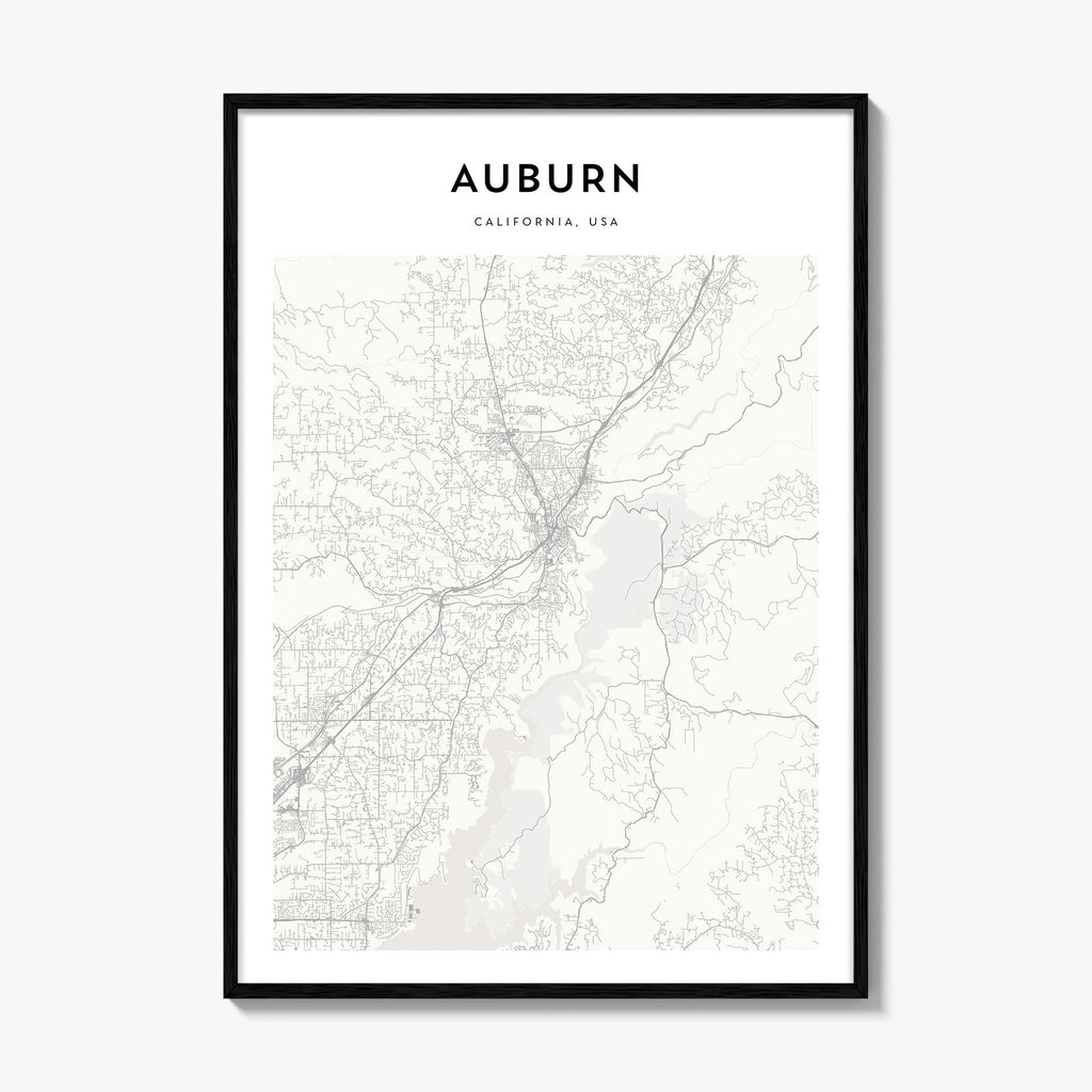 Auburn California Map Poster