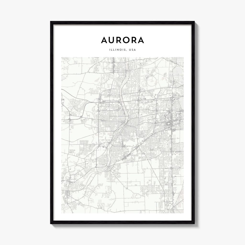 Aurora Illinois Map Poster
