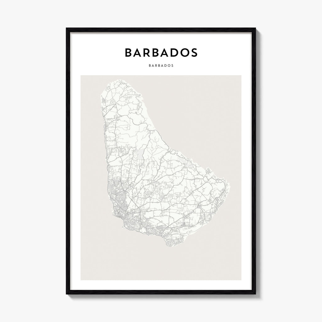 Barbados Map Poster