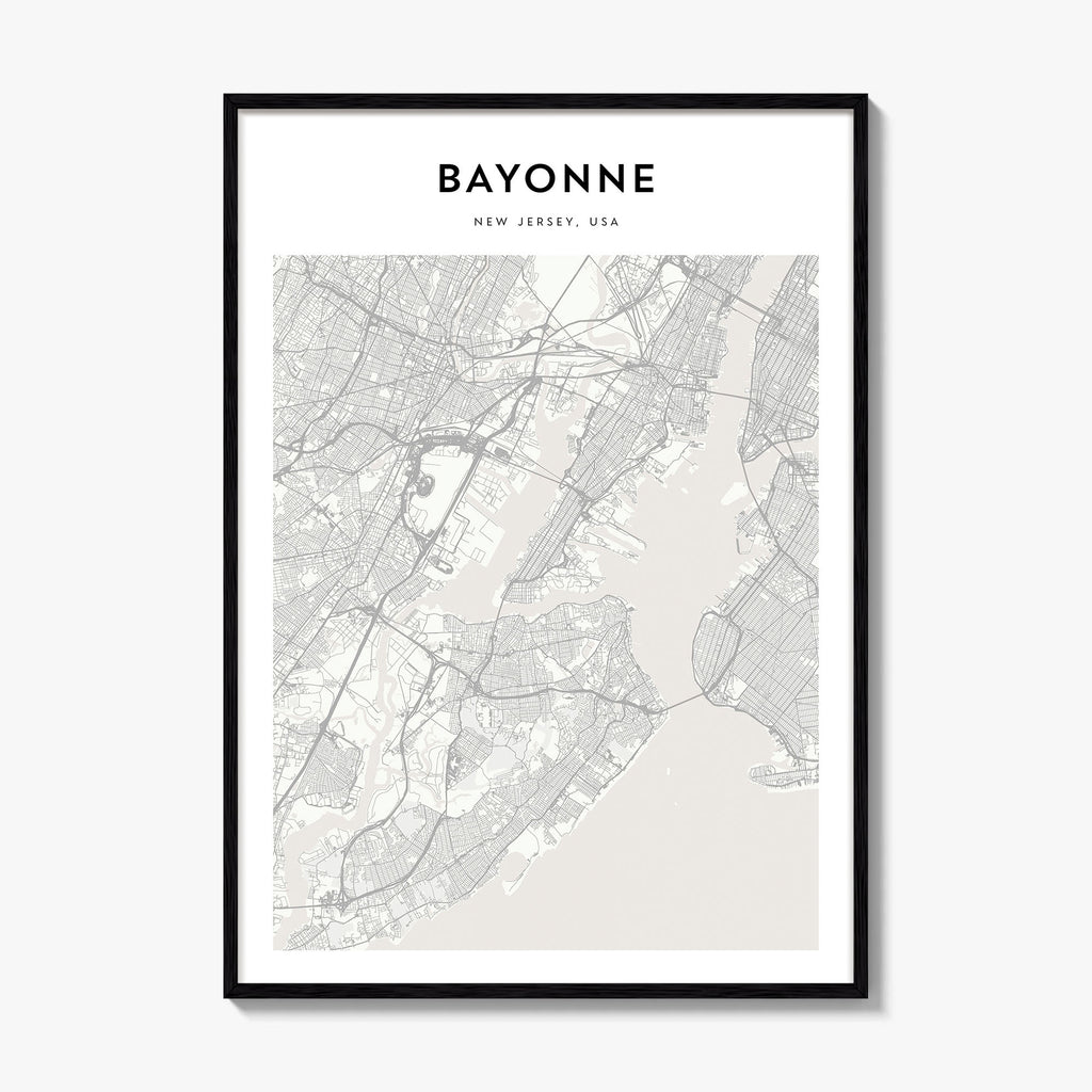 Bayonne New Jersey Map Poster