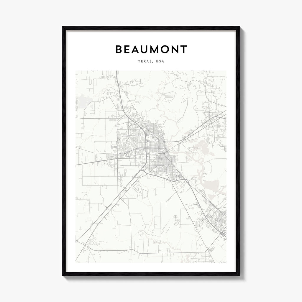 Beaumont Texas Map Poster