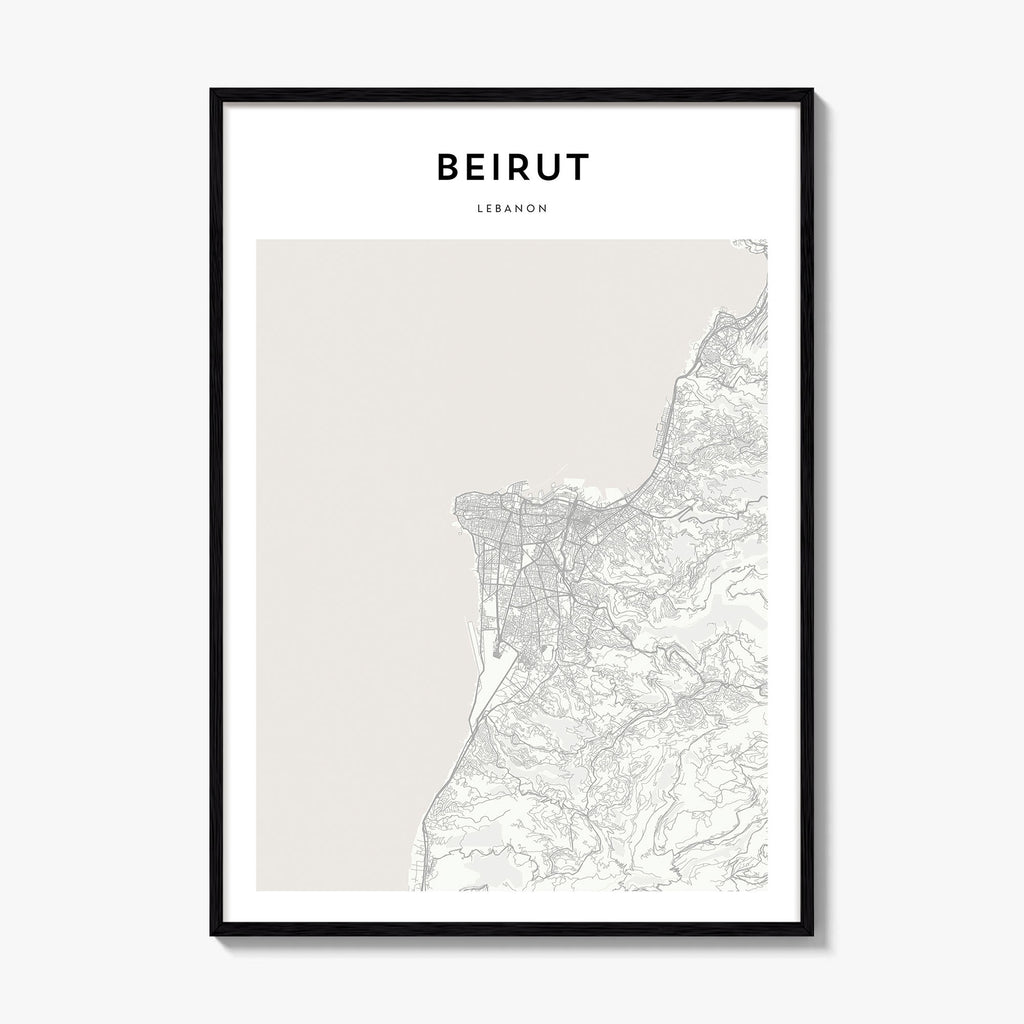 Beirut Map Poster