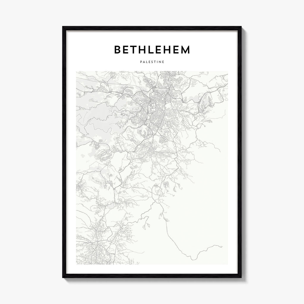 Bethlehem Palestine Map Poster
