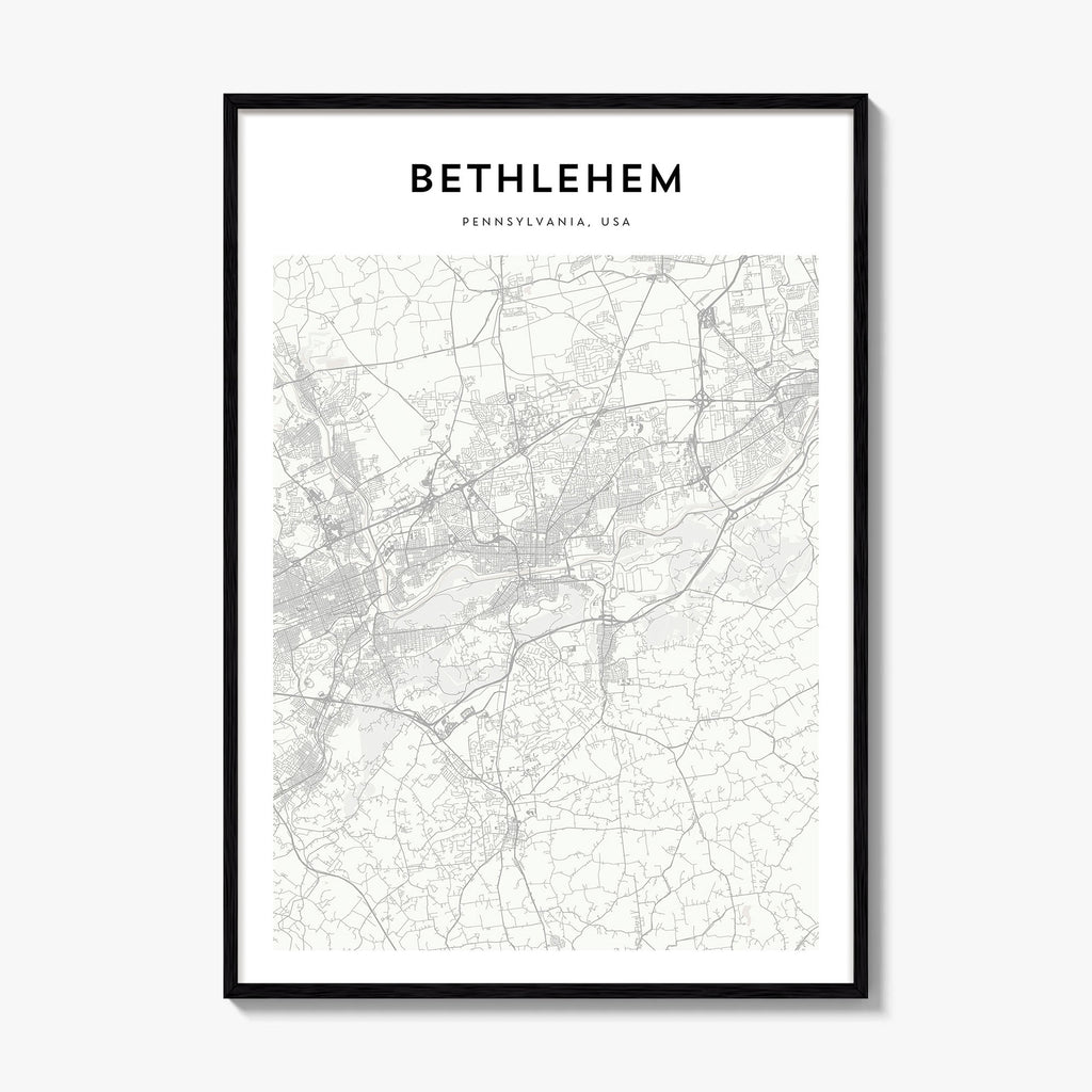 Bethlehem Pennsylvania Map Poster