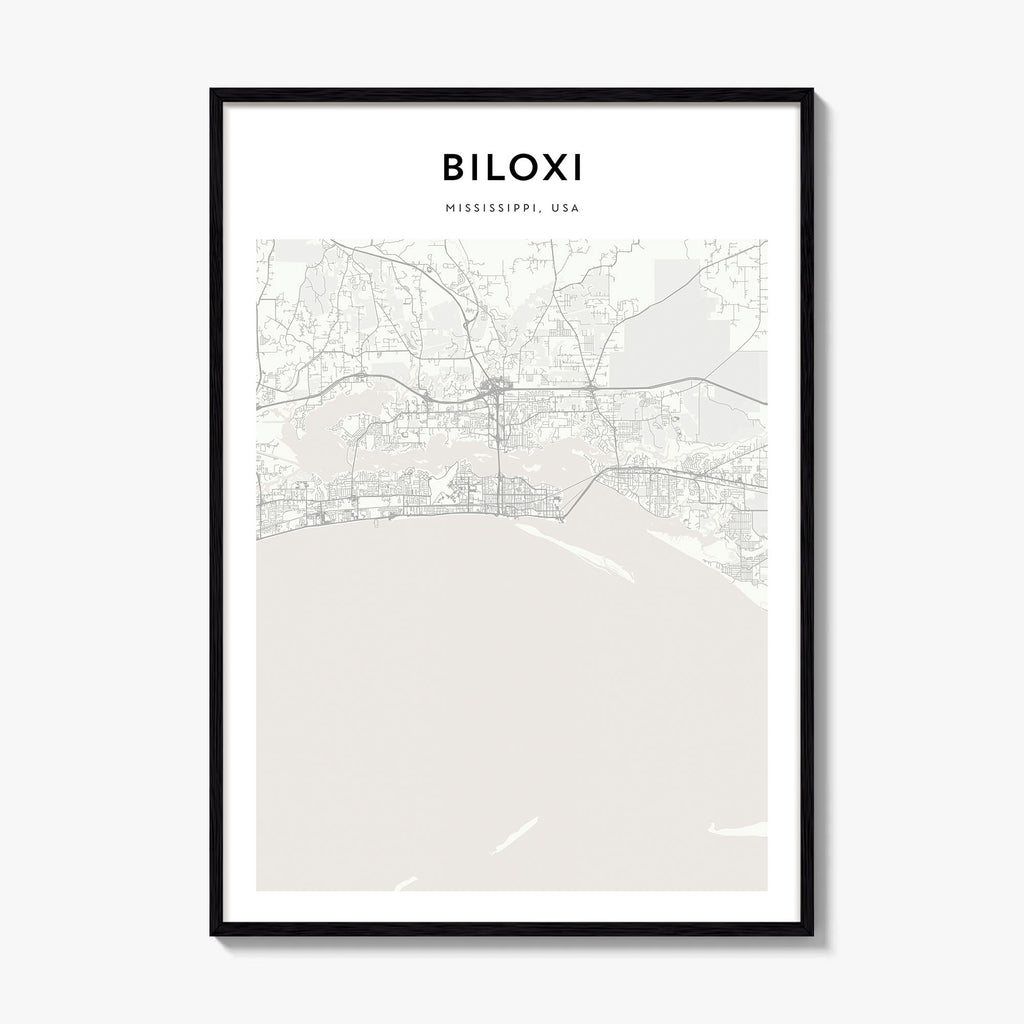 Biloxi Map Poster