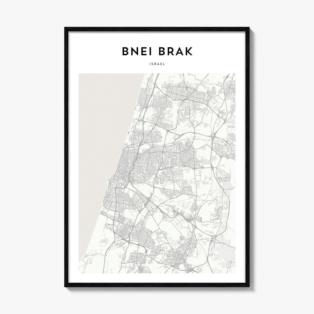 Bnei Brak Map Poster