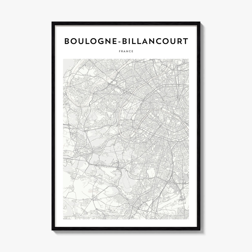 Boulogne Billancourt Map Poster