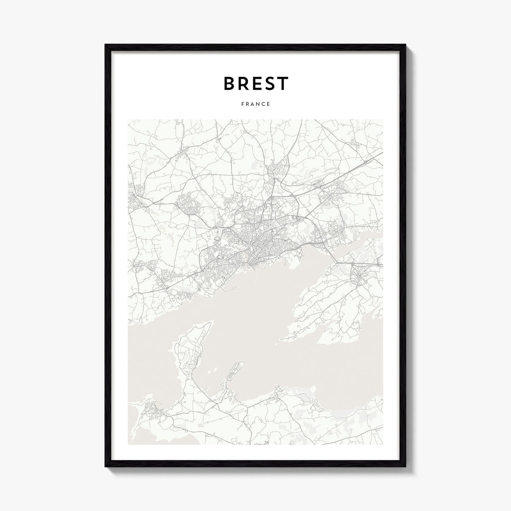 Brest Map Poster