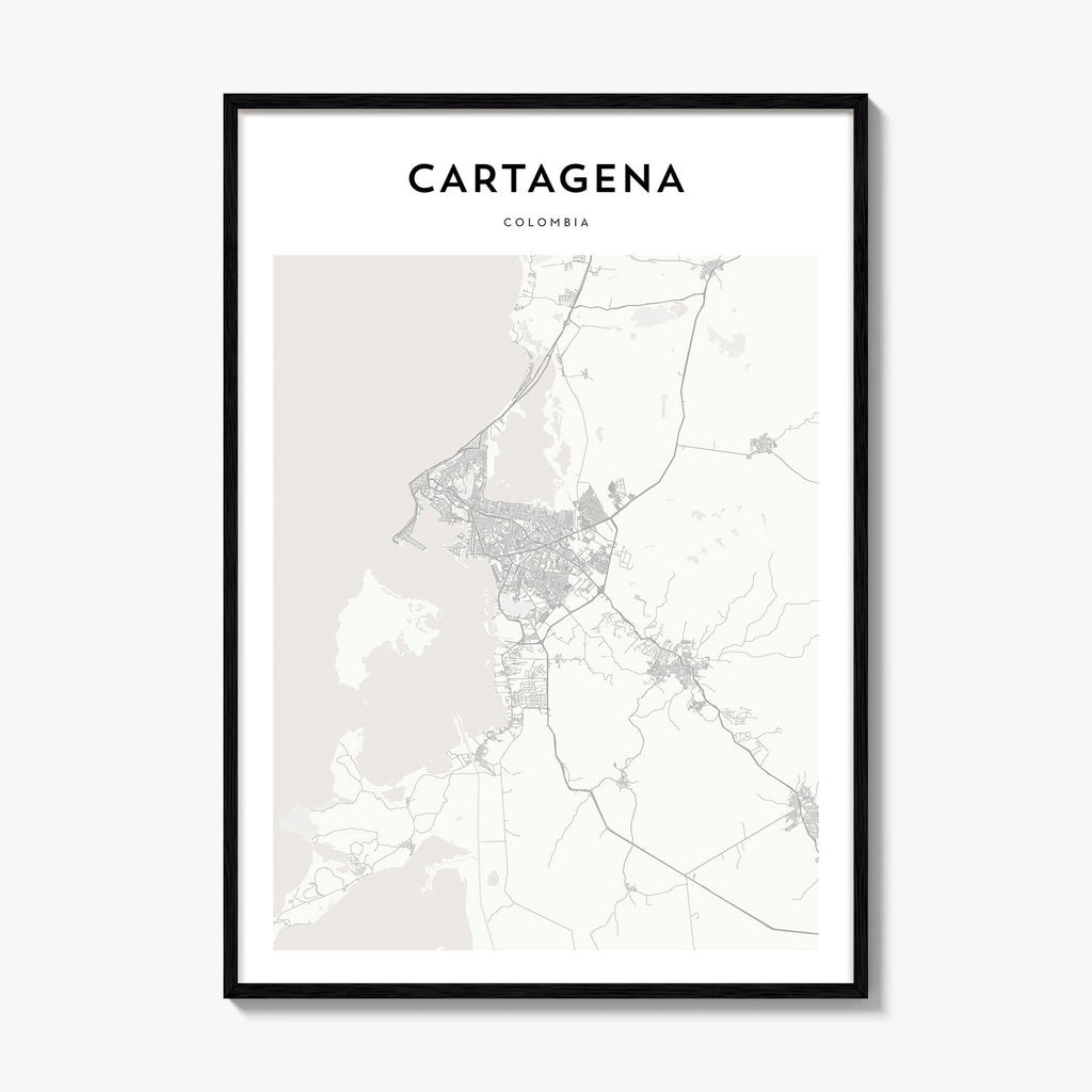 Cartagena Colombia Map Poster