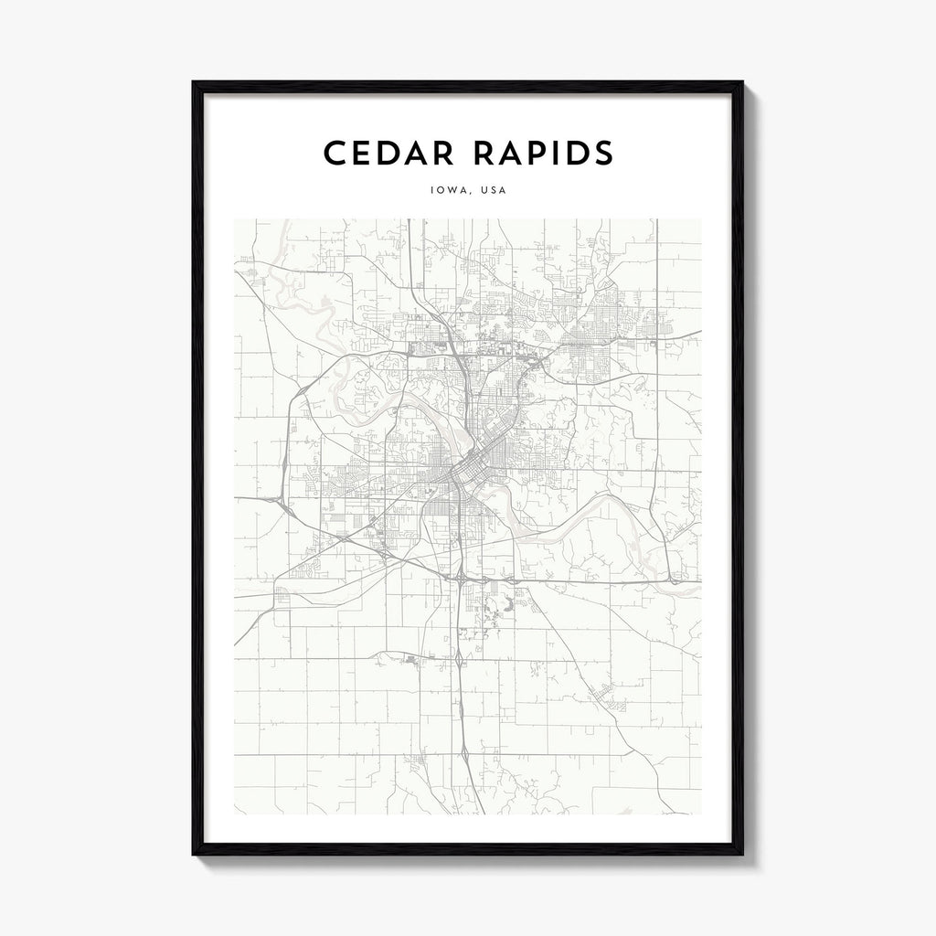 Cedar Rapids Map Poster
