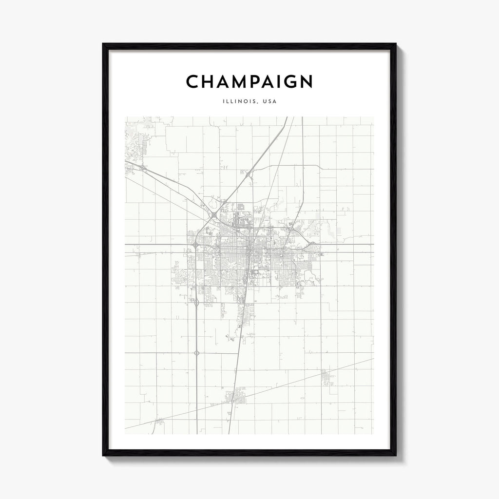 Champaign Map Poster