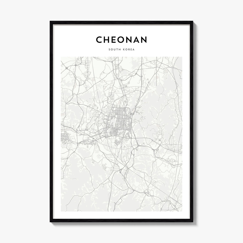 Cheonan Map Poster