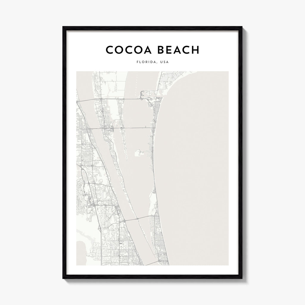 Cocoa Beach Map Poster
