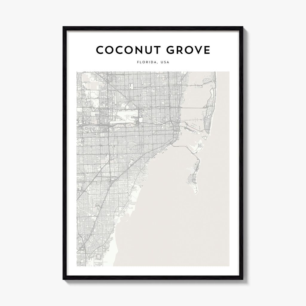 Coconut Grove Map Poster