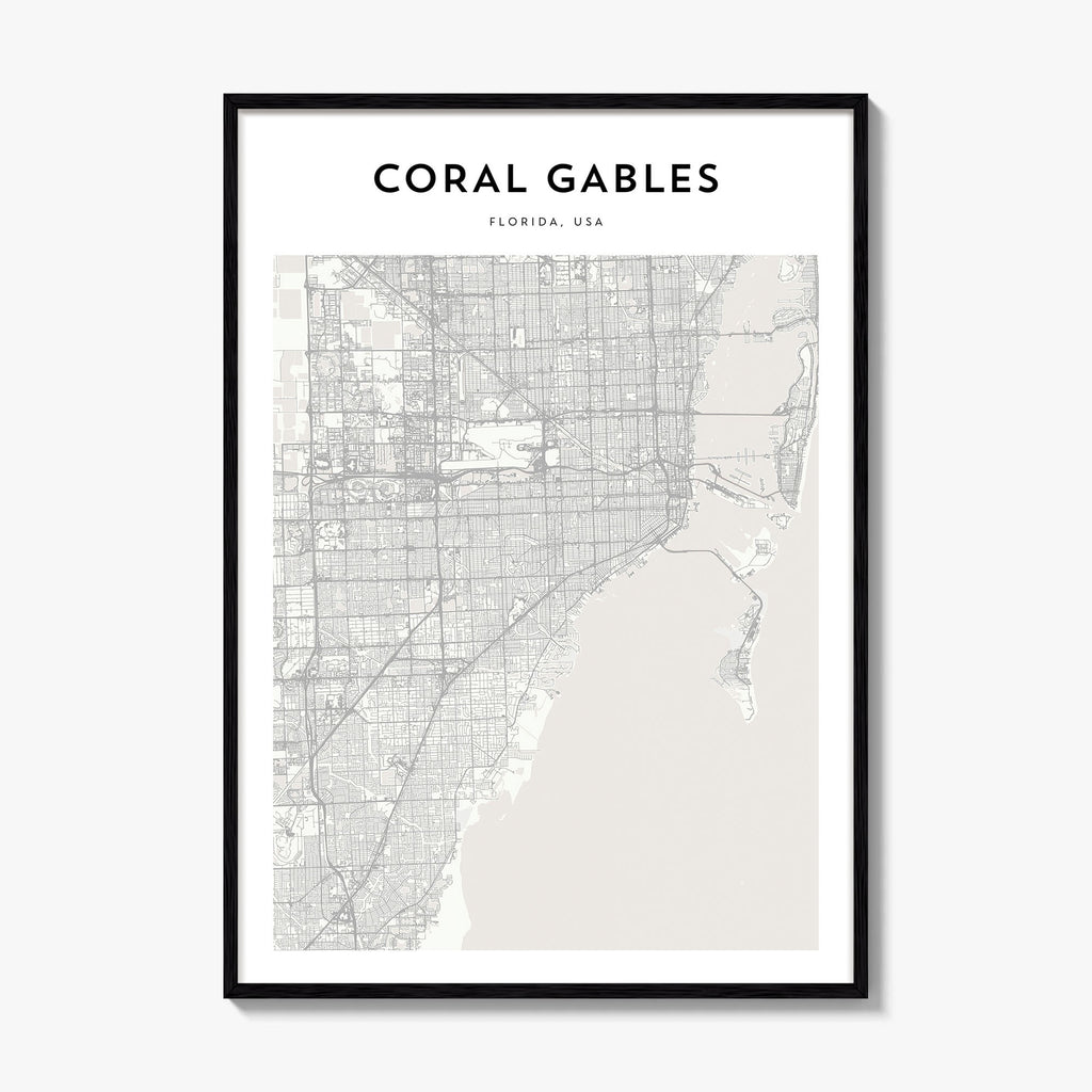 Coral Gables Map Poster