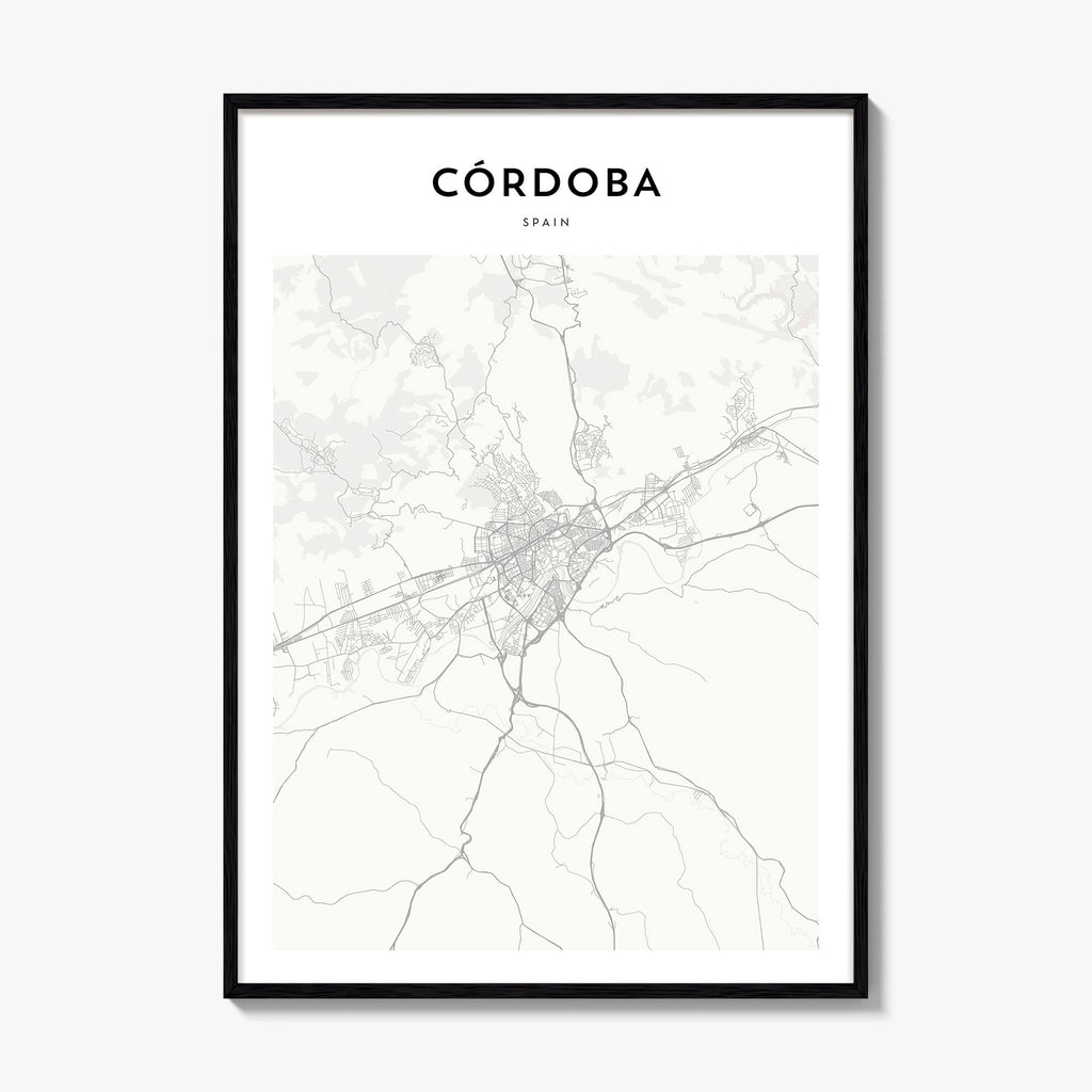 Cordoba Spain Map Poster