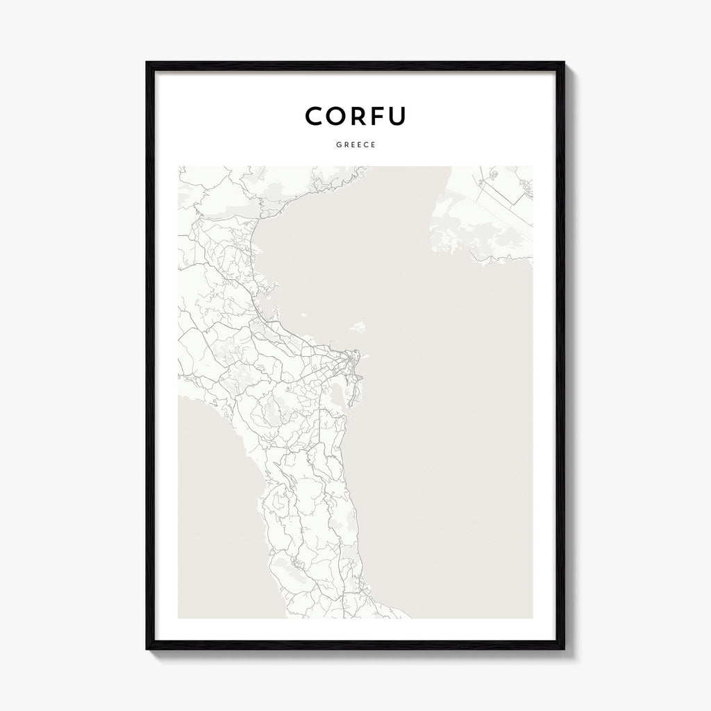 Corfu Map Poster