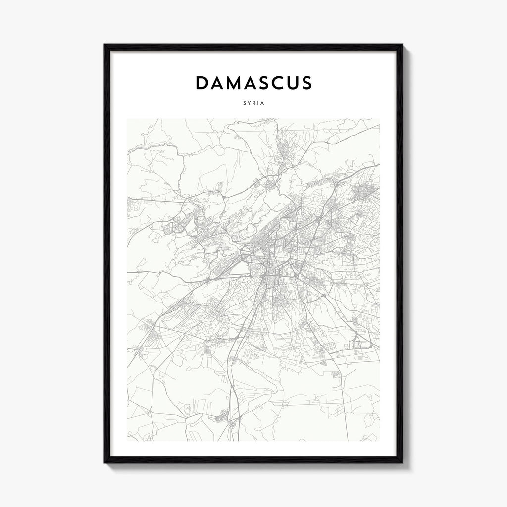 Damascus Map Poster