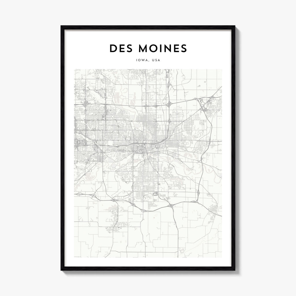 Des Moines Map Poster