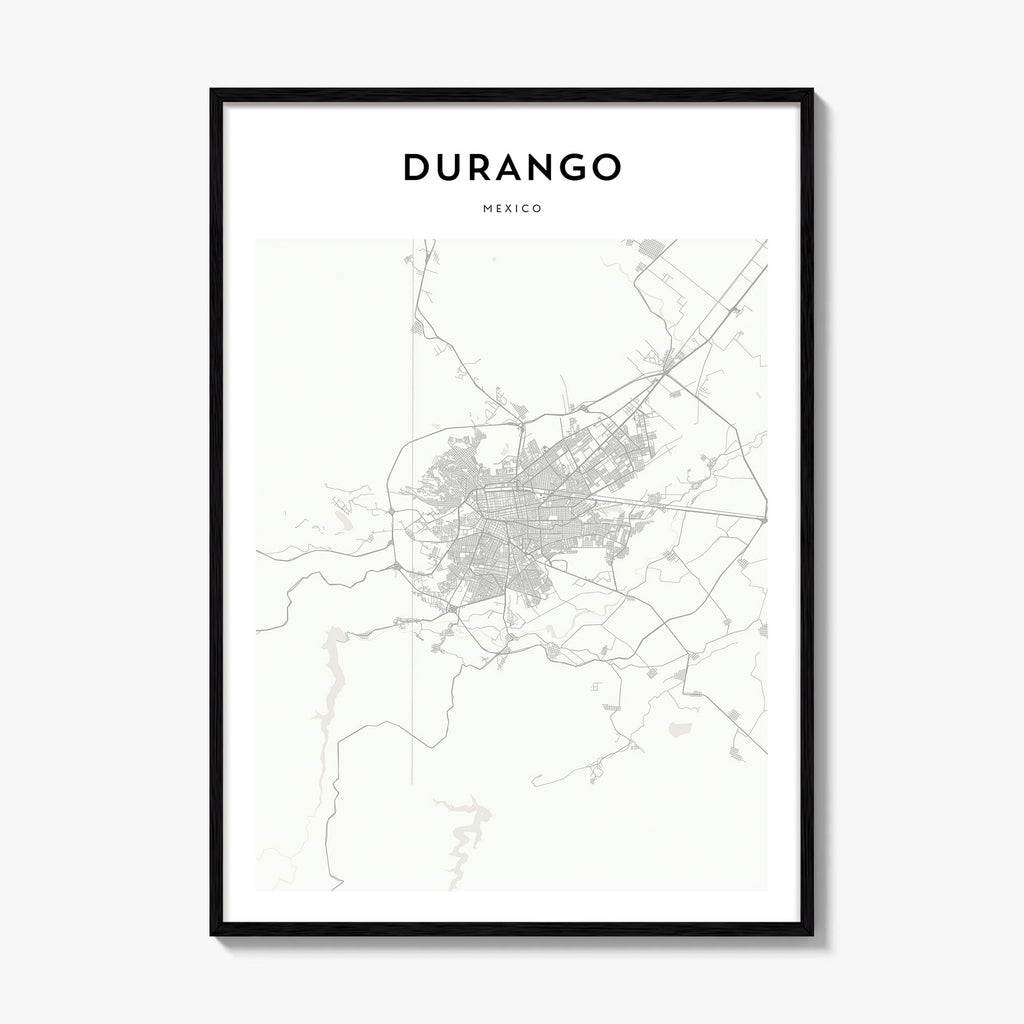 Durango Mexico Map Poster