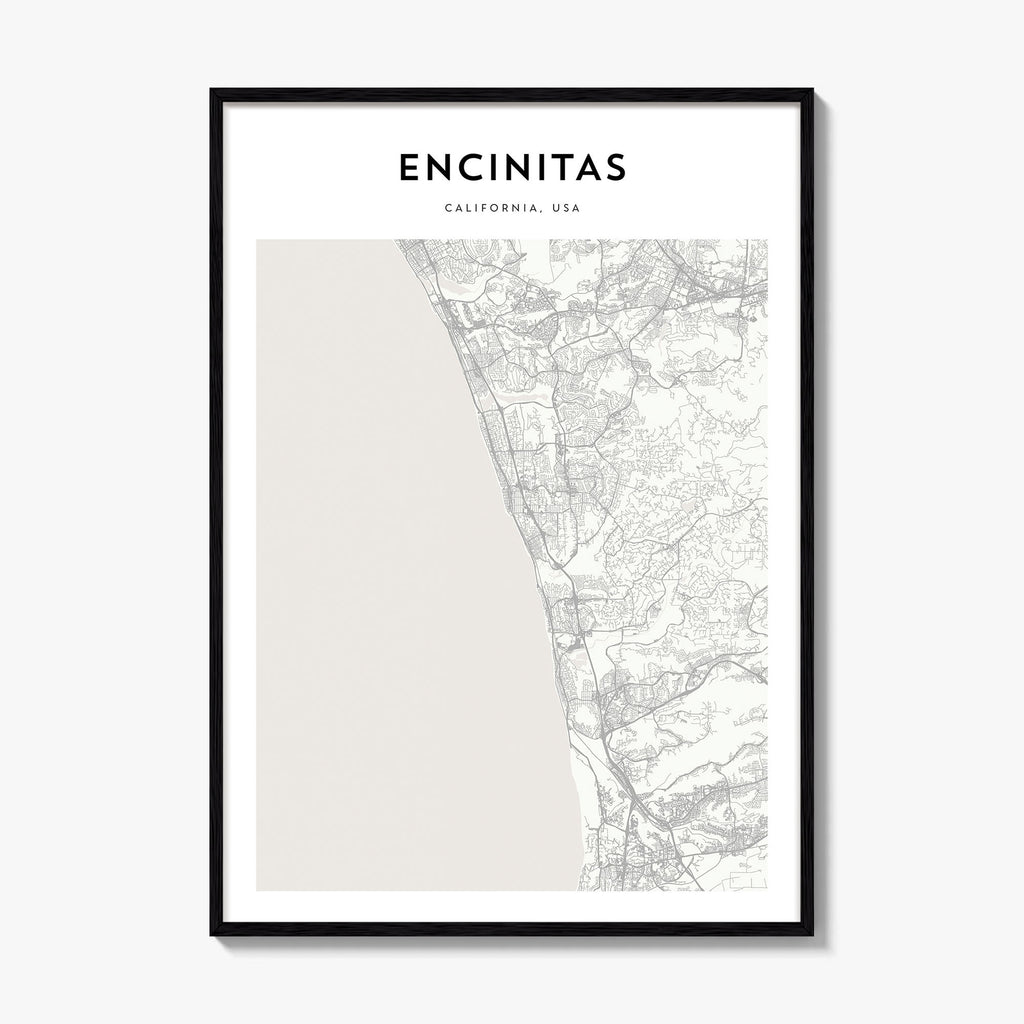 Encinitas Map Poster
