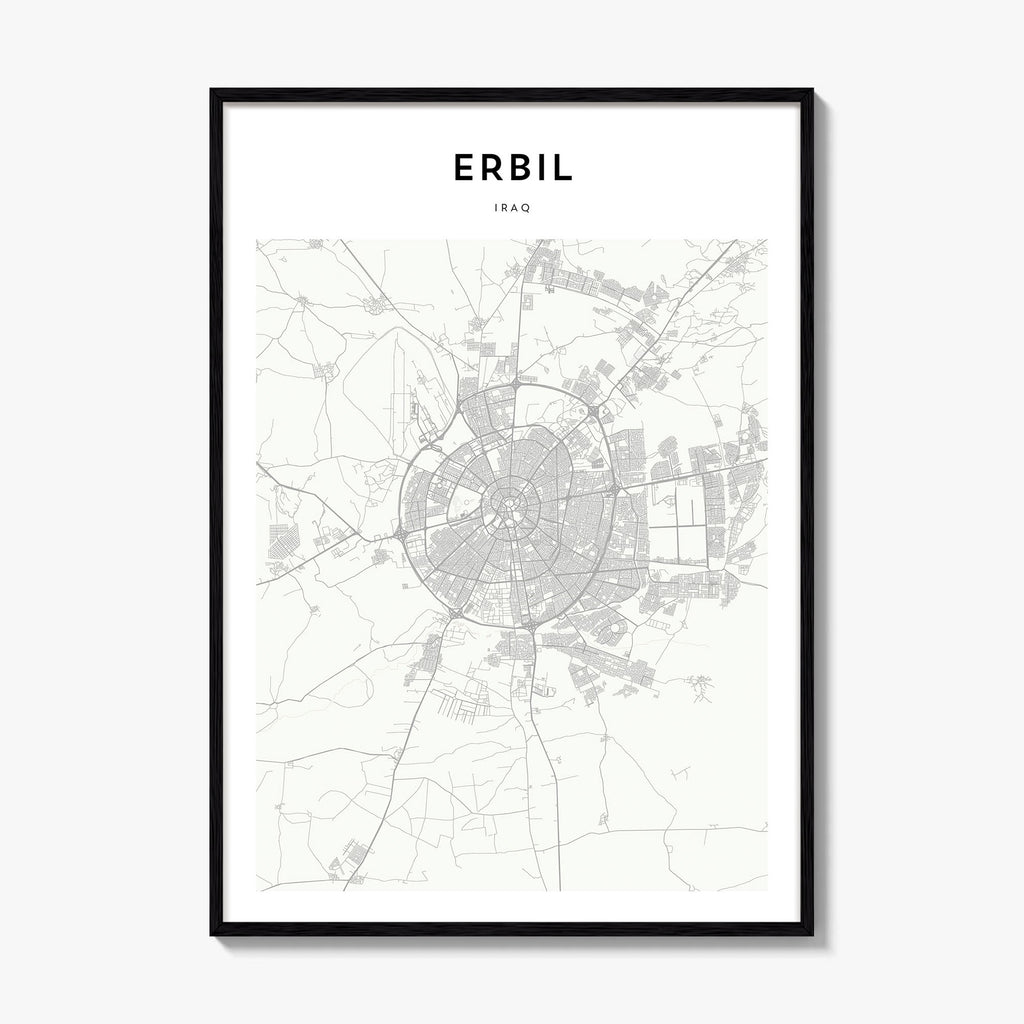 Erbil Map Poster