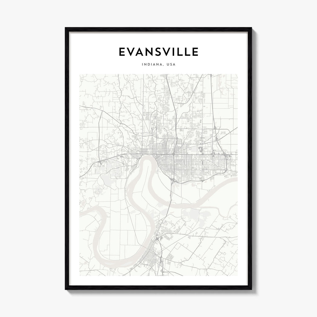 Evansville Map Poster
