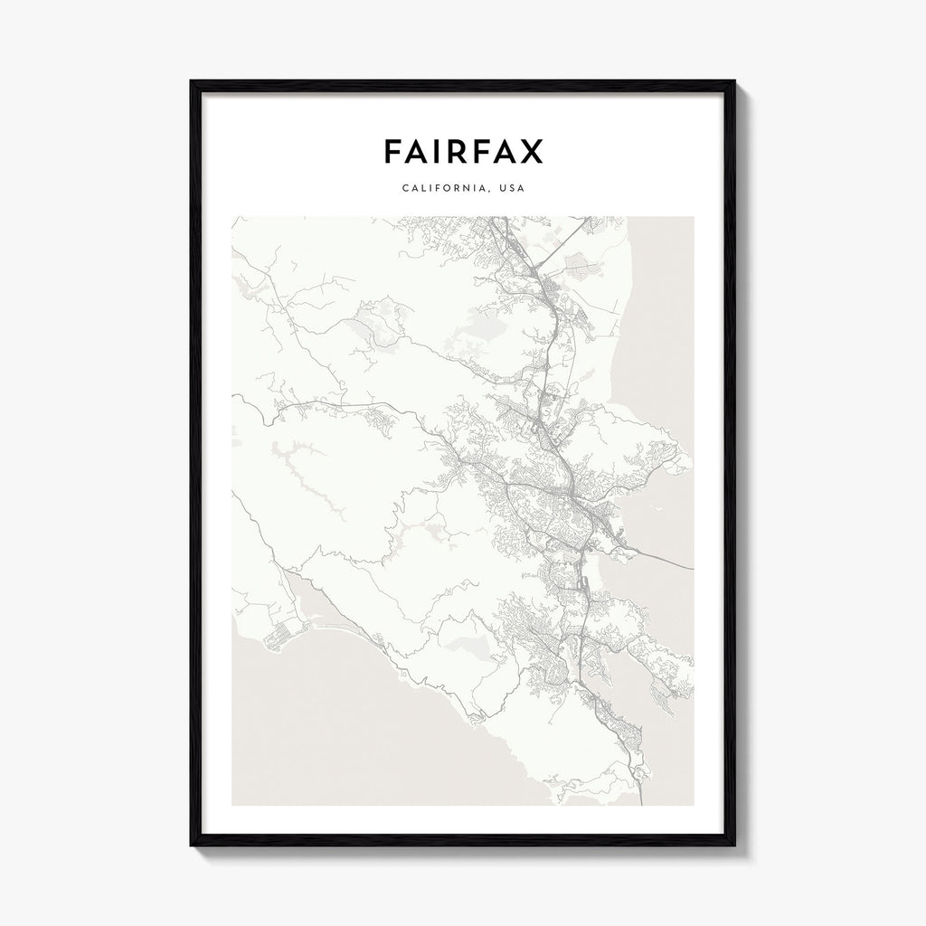 Fairfax California Map Poster