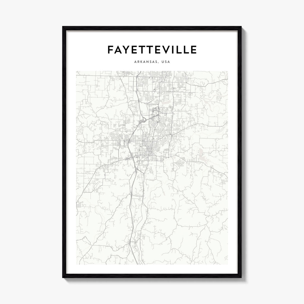 Fayetteville Arkansas Map Poster