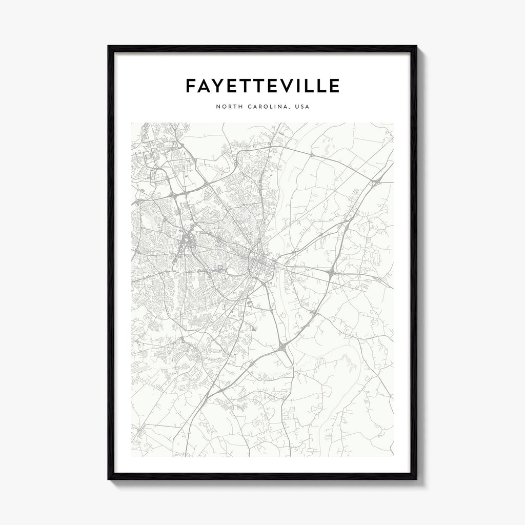Fayetteville North Carolina Map Poster