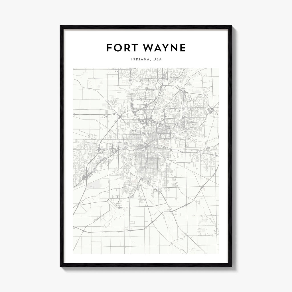 Fort Wayne Map Poster