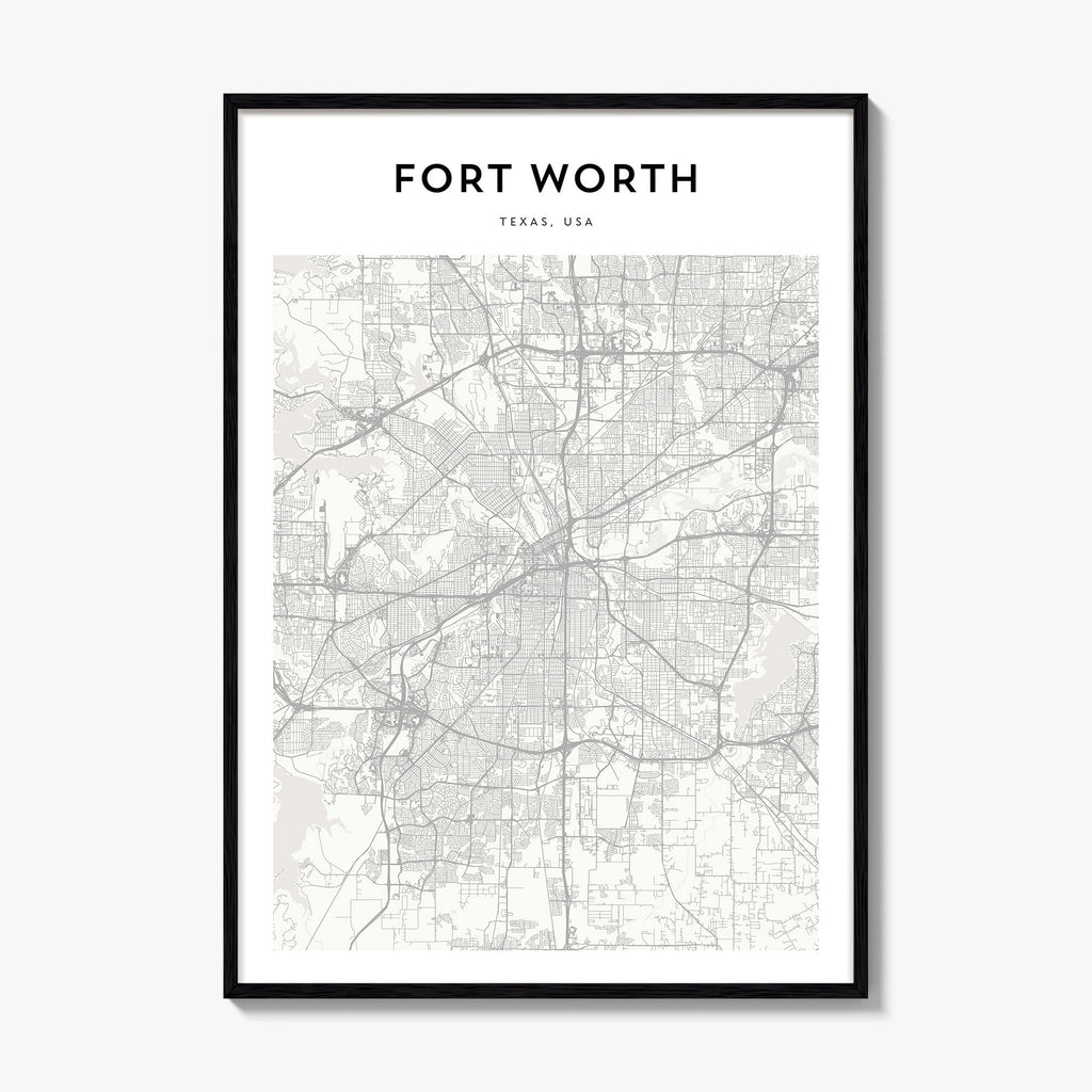 Fort Worth Map Poster