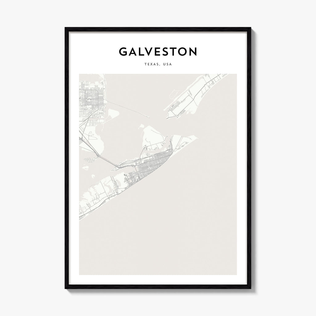 Galveston Map Poster