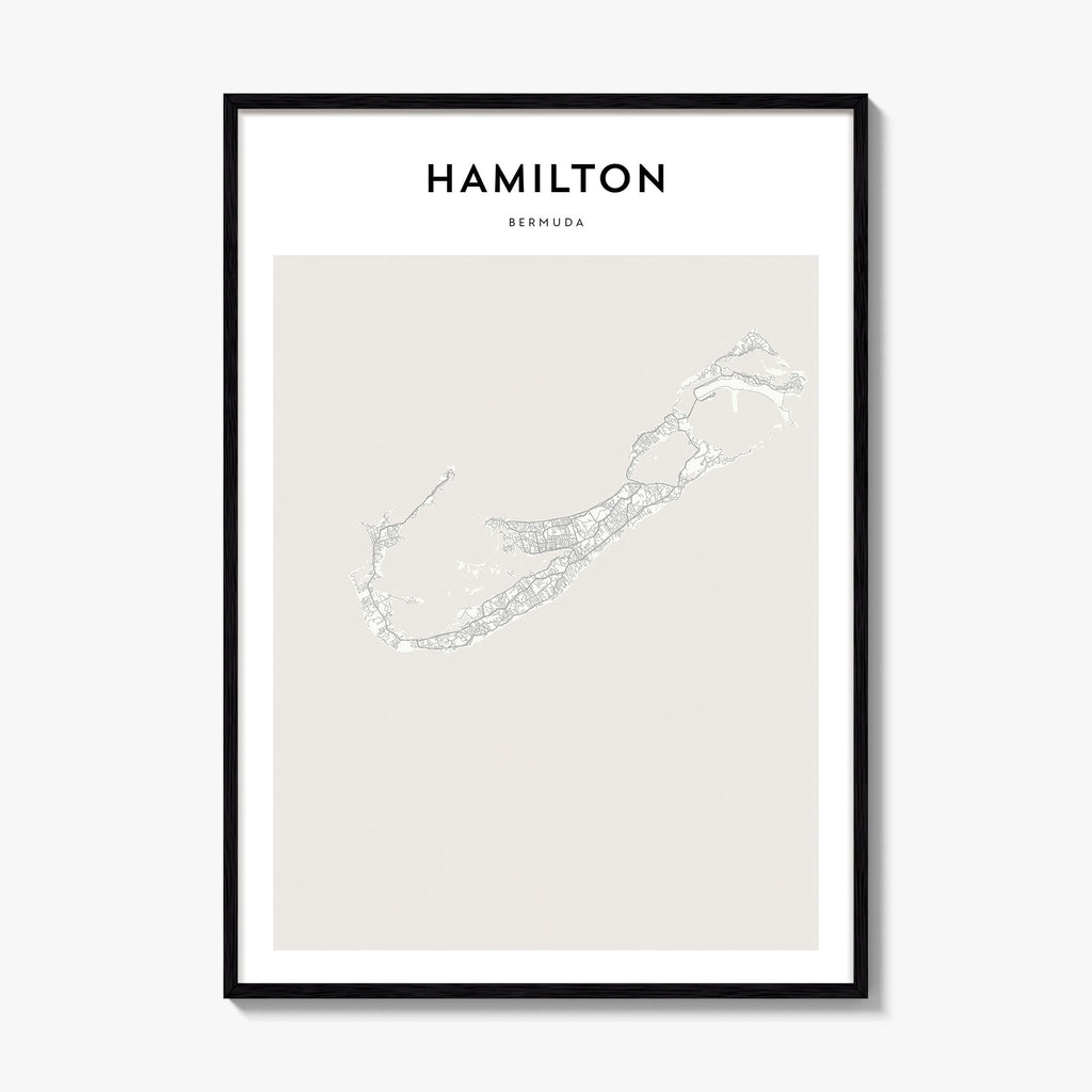 Hamilton Bermuda Map Poster