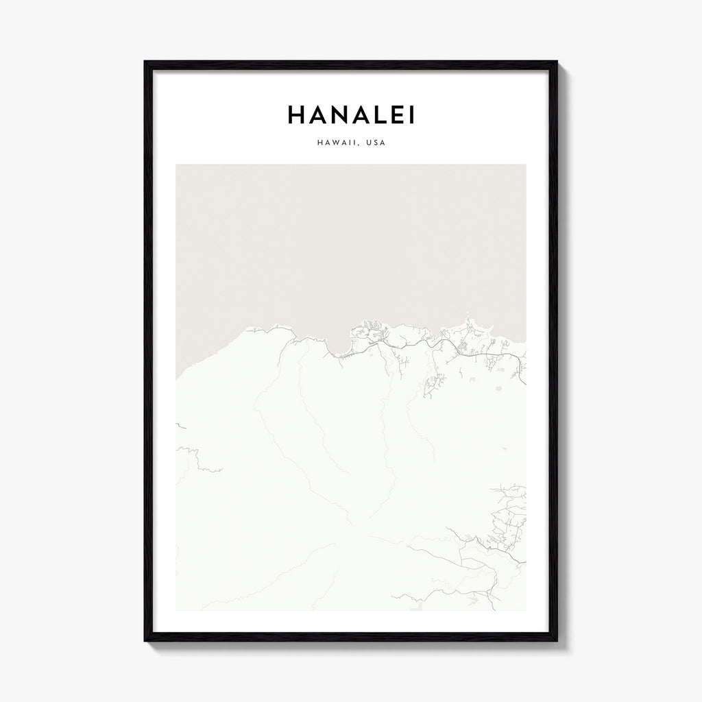 Hanalei Map Poster
