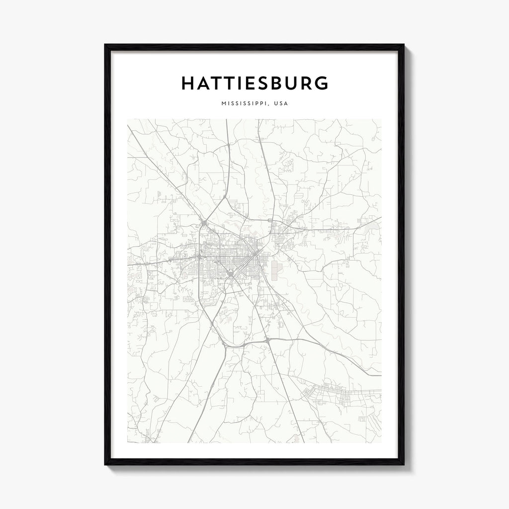 Hattiesburg Map Poster