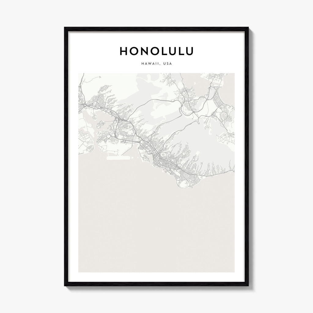 Honolulu Map Poster