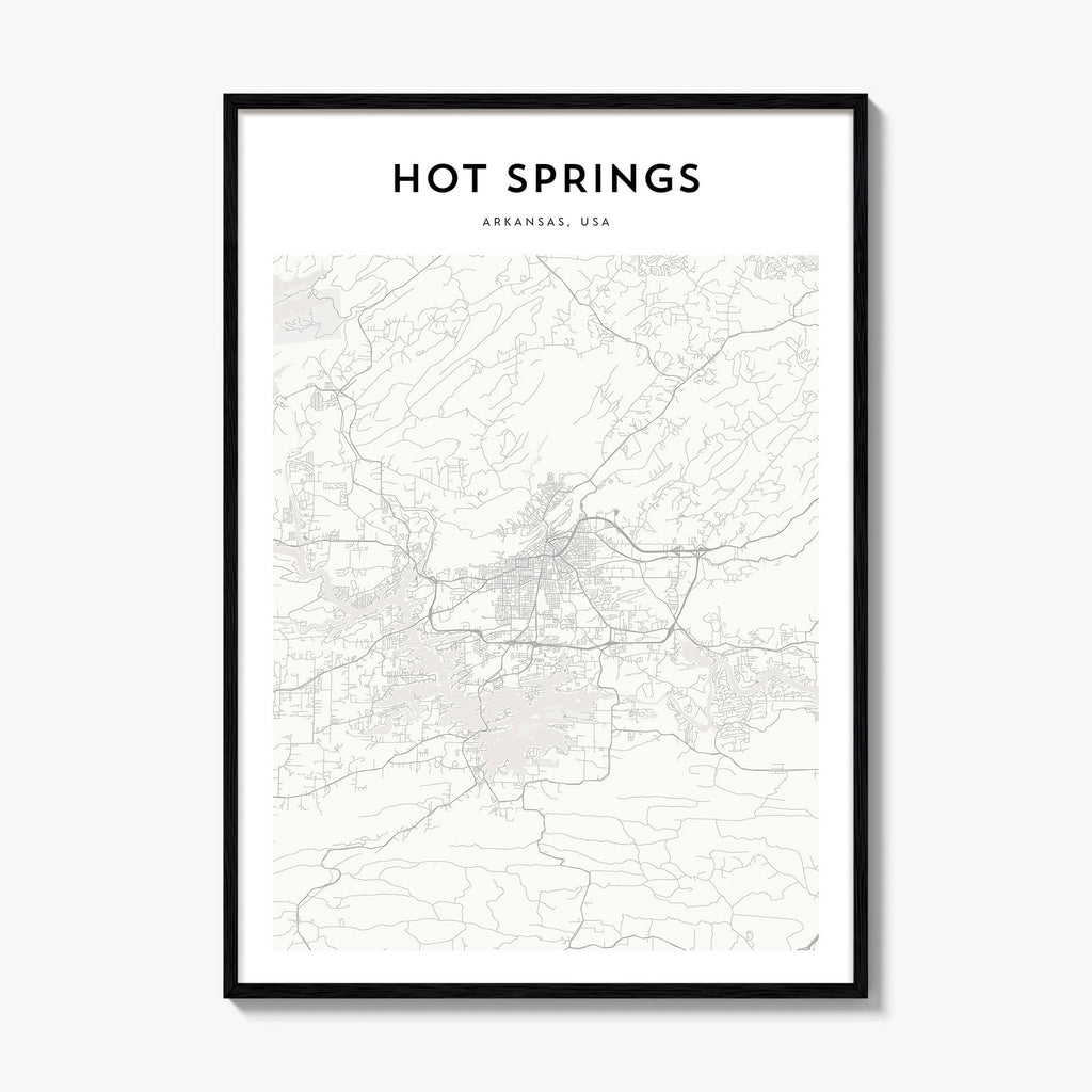 Hot Springs Map Poster
