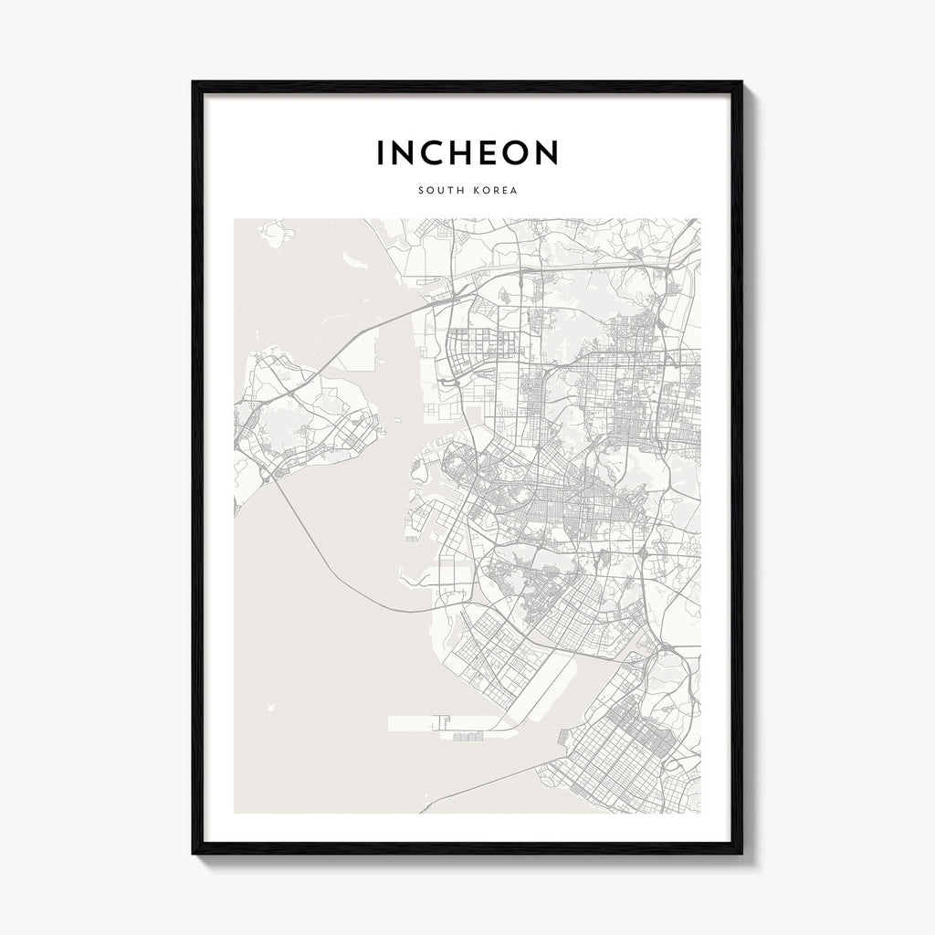 Incheon Map Poster