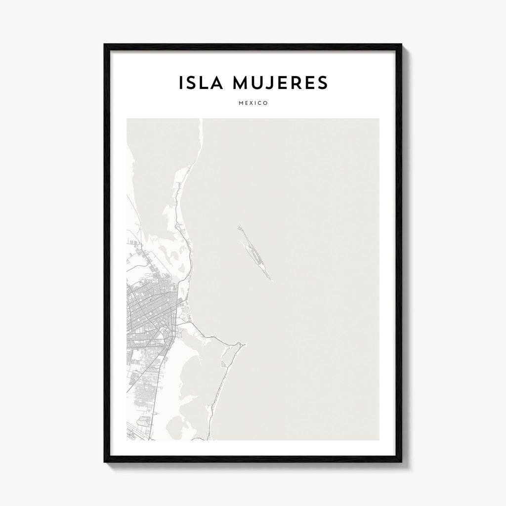 Isla Mujeres Map Poster