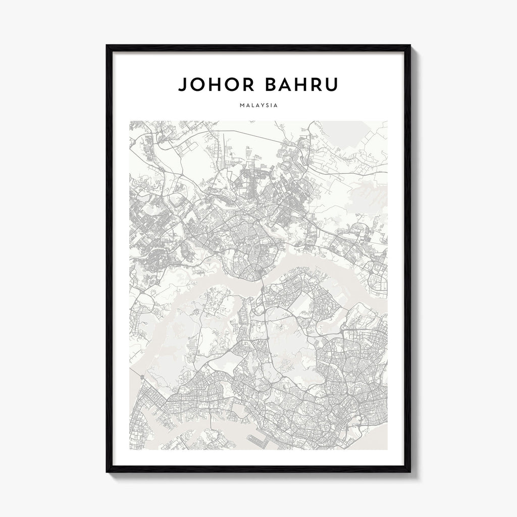 Johor Bahru Map Poster