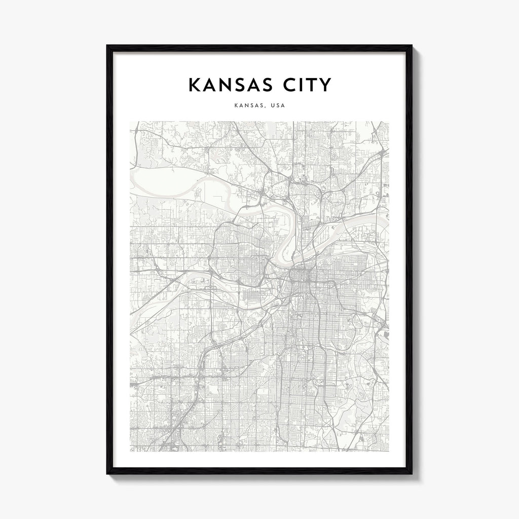 Kansas City Kansas Map Poster