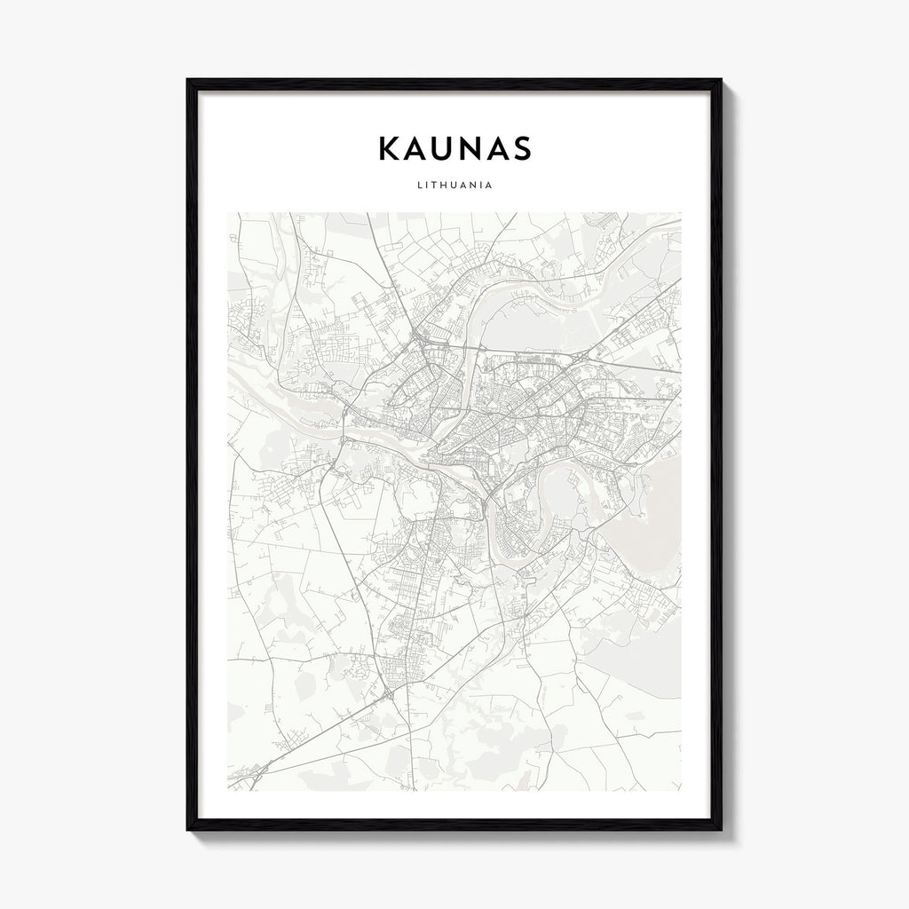 Kaunas Map Poster