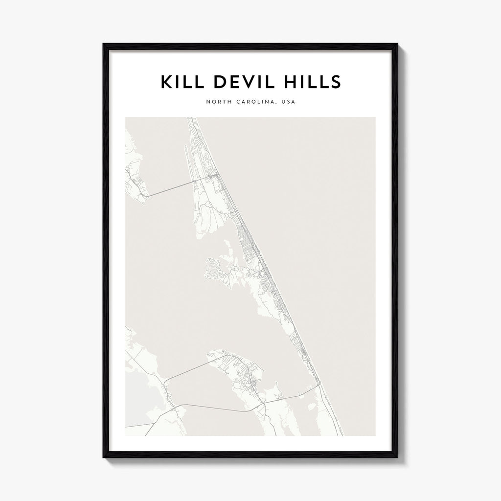 Kill Devil Hills Map Poster