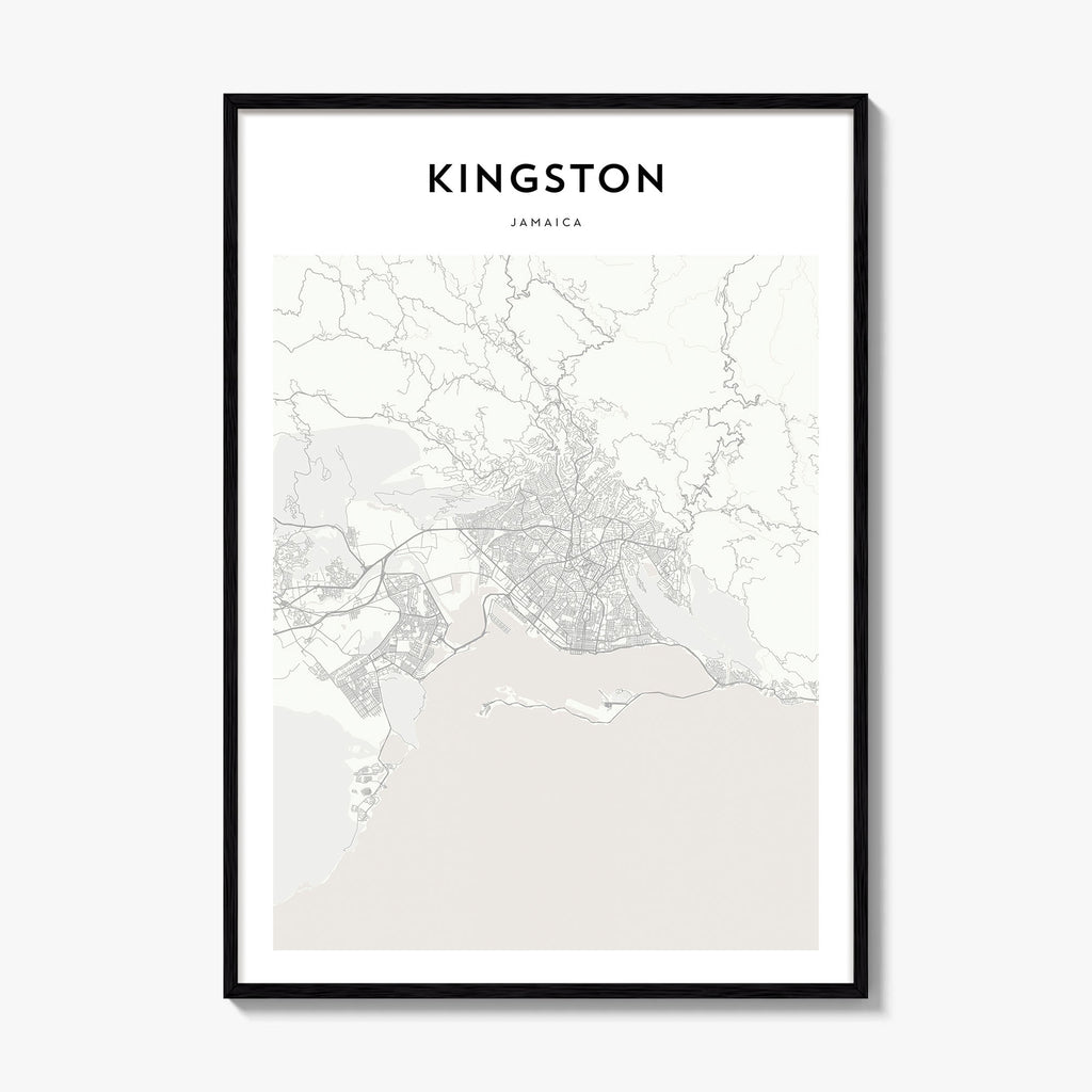 Kingston Jamaica Map Poster