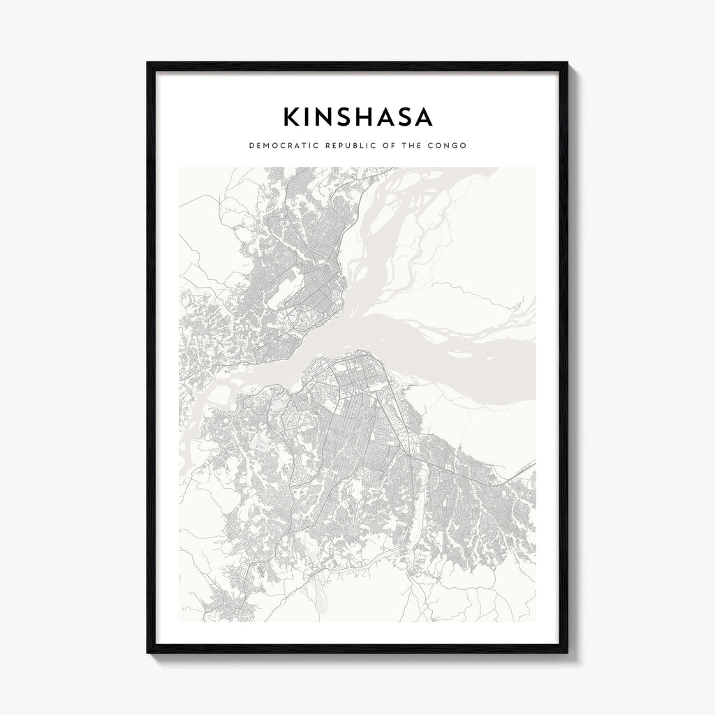 Kinshasa Map Poster